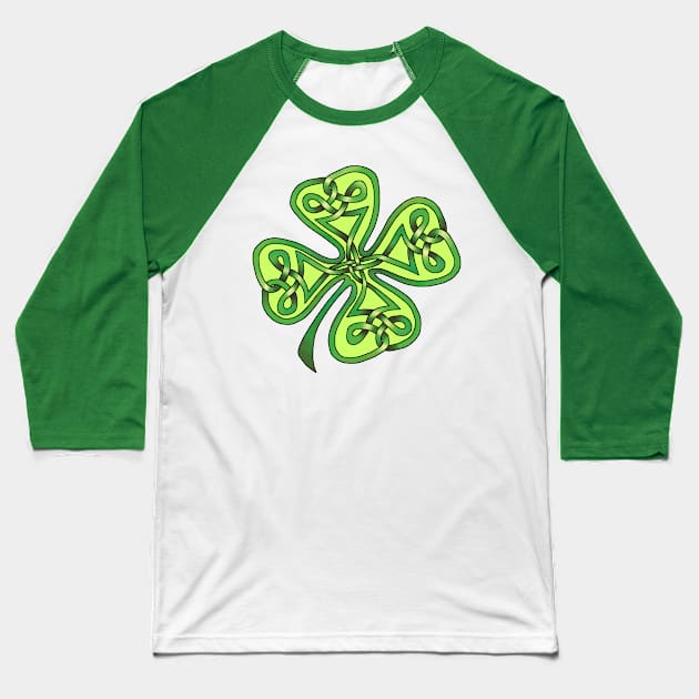 Four Leaf Clover Baseball T-Shirt by KnotYourWorld4